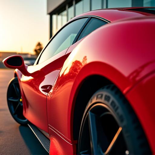 Ferrari rossa con trattamento ceramico che esalta la vivacità del colore e la lucentezza