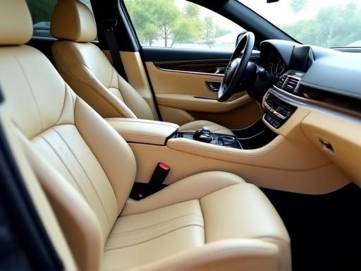Detailing interni auto con pelle pulita e condizionata